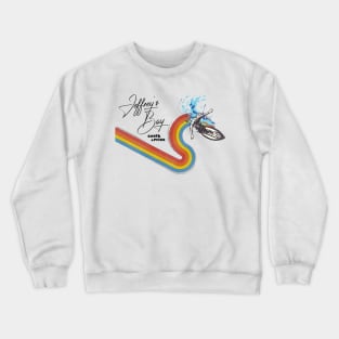 Retro 70s/80s Style Rainbow Surfing Wave Jeffrey's Bay South Africa Crewneck Sweatshirt